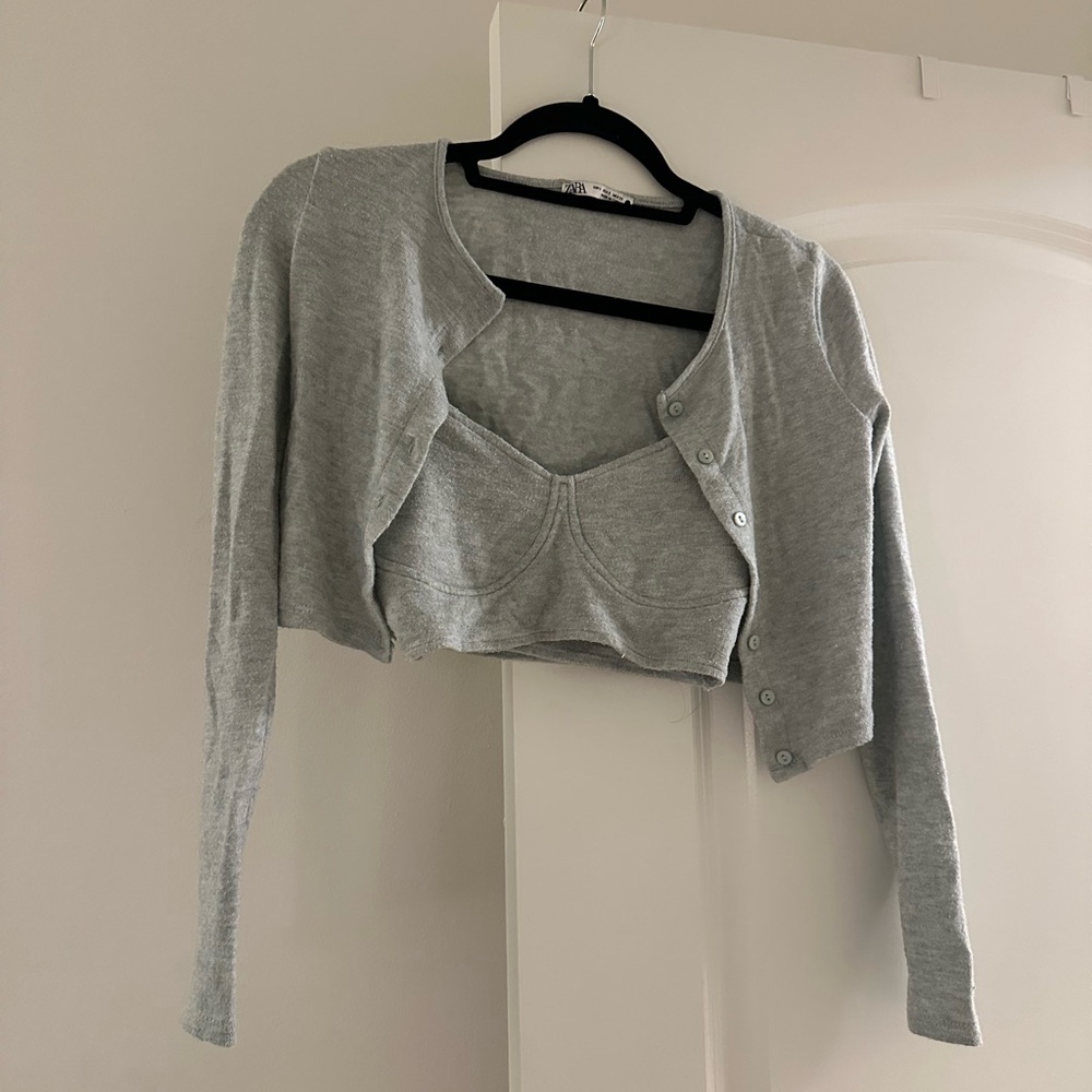Zara Light Gray Knit Top